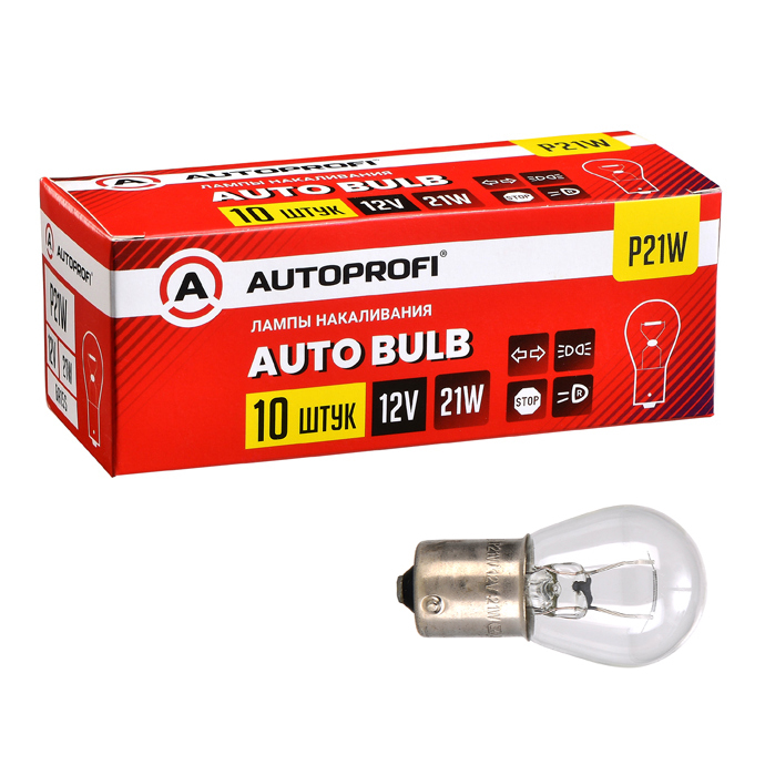Лампы автомобильные накаливания P21W, 12V, 21W, (BA15s) от магазина Лубриком