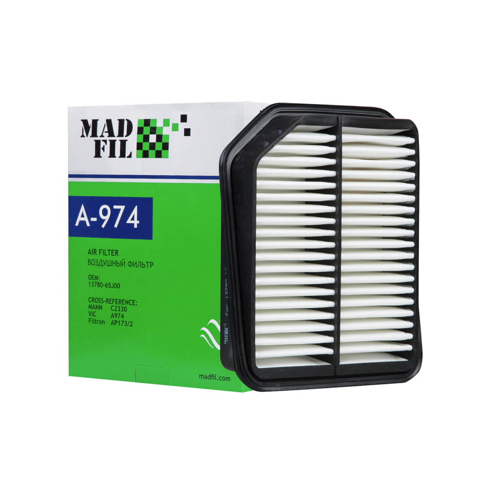 A-974 Фильтр воздушный (13780-65J00) MADFIL от магазина Лубриком