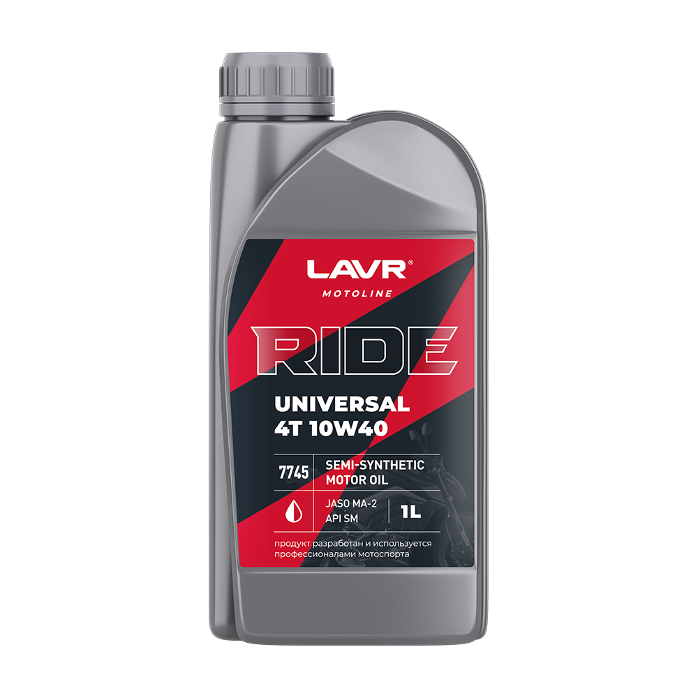 10W40 SM/MA-2 LAVR MOTOLINE RIDE UNIVERSAL 4T 1л от магазина Лубриком