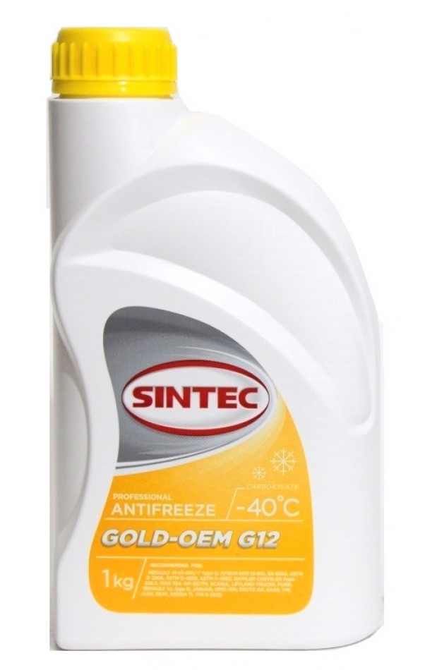 Антифриз Sintec ANTIFREEZE-40 GOLD G12 карбоксилатный 1кг желтый от магазина Лубриком