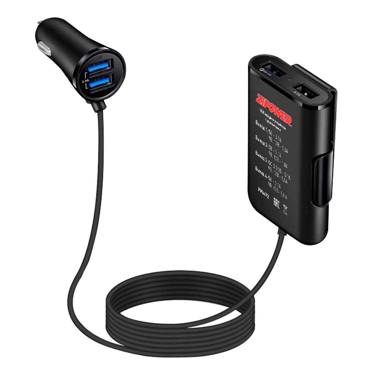 6672PM USB Зарядное устройство с удлинителем 8Amp, 40W ZIPOWER от магазина Лубриком