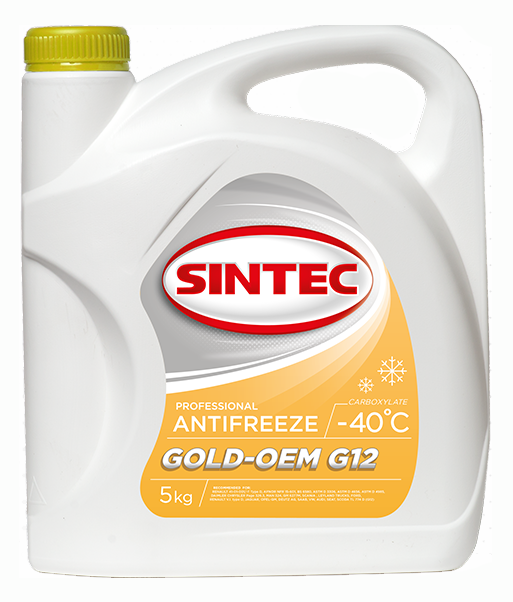 Антифриз Sintec ANTIFREEZE-40 GOLD G12 карбоксилатный 5кг желтый от магазина Лубриком