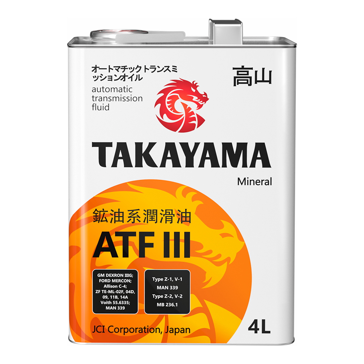 TAKAYAMA Transmission ATF III 4л (металл) от магазина Лубриком