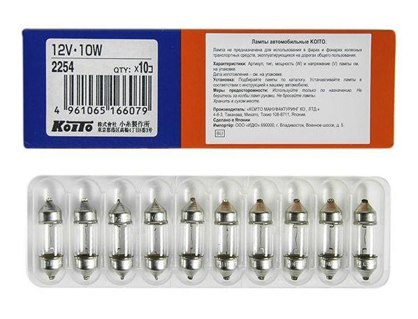 2254 12V 10W T10X31 от магазина Лубриком