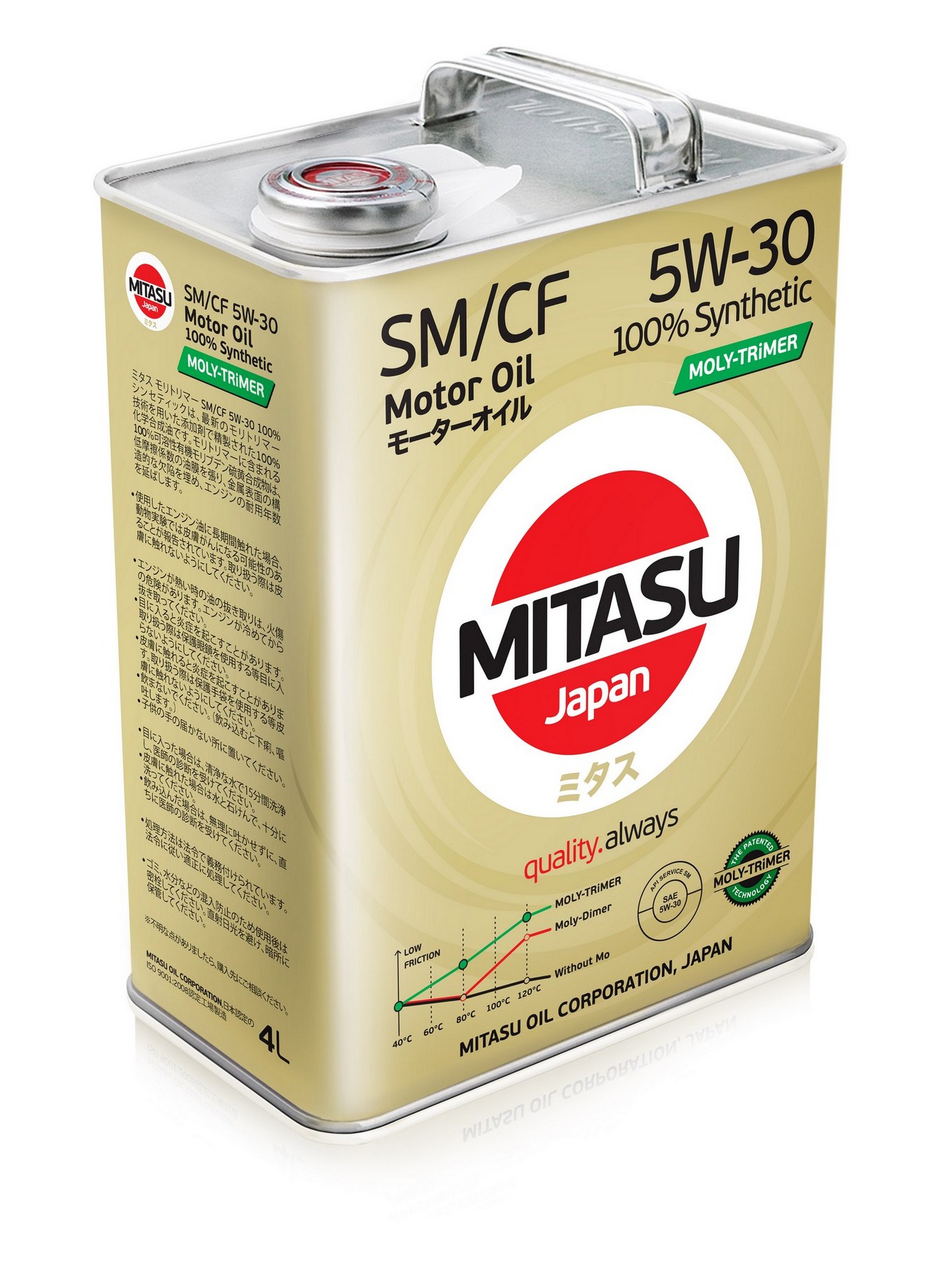 5W30 SM/CF MITASU MOLY-TRIMER 4л синтетическое от магазина Лубриком