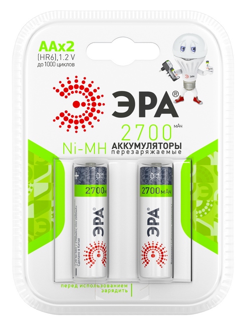 Аккумулятор ЭРА HR6-2BL 2700mAh (AA) от магазина Лубриком