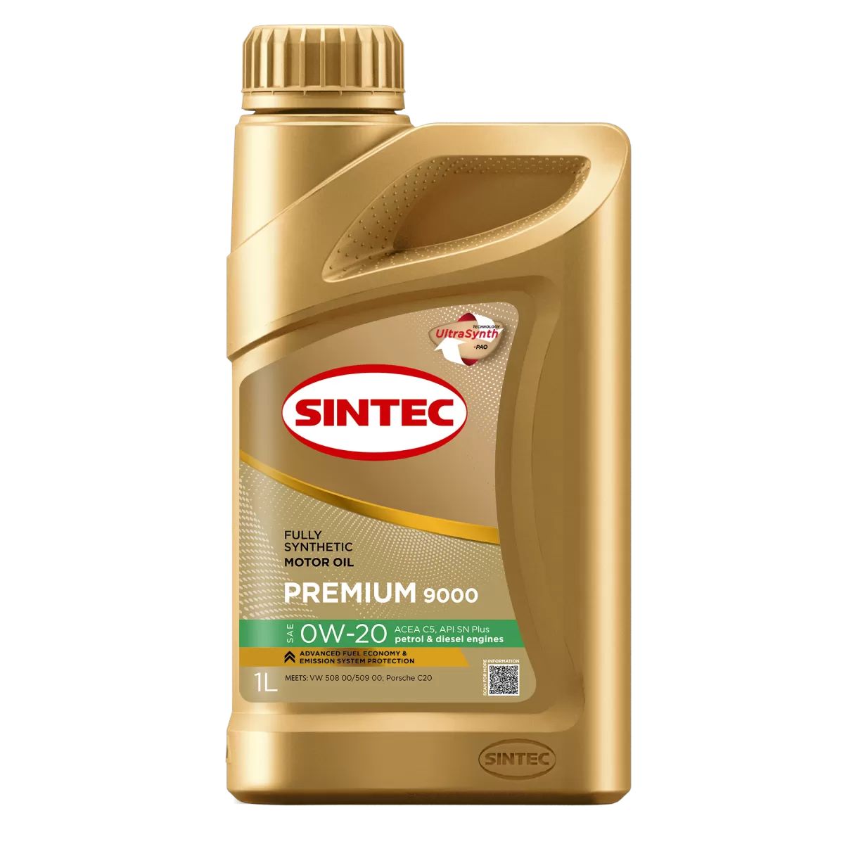 0W20 C5 SN plus SINTEC PREMIUM 9000 1л синтетическое от магазина Лубриком