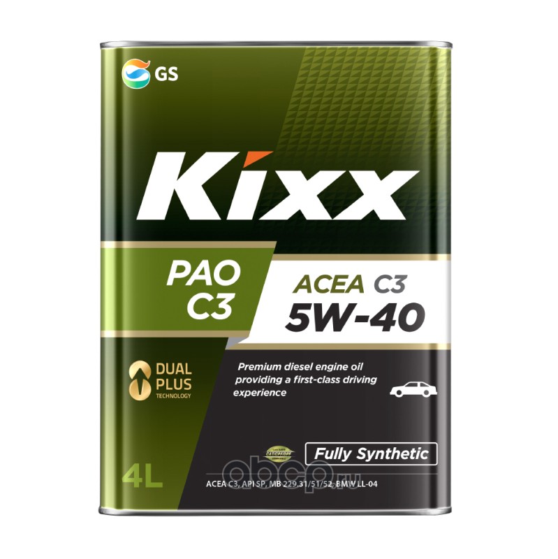 5W40 SP/C3 KIXX PAO C3 4л синтетическое от магазина Лубриком